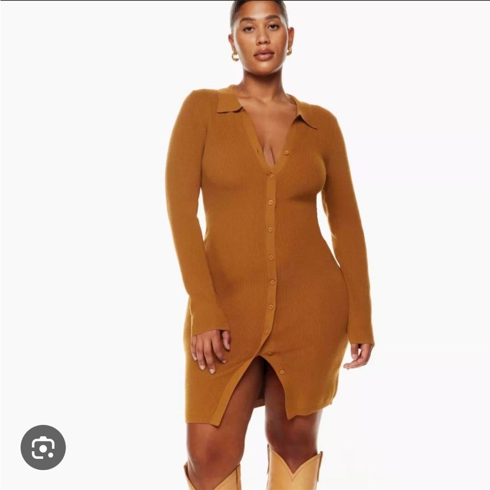 Wilfred Long Sleeve sweater Dress in Warm Chestnut XXS
